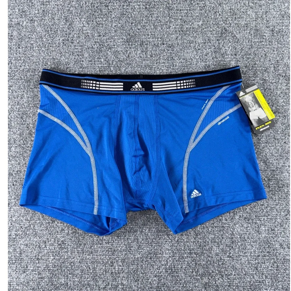 Adidas Mens Flex 360 Climacool Boxer Briefs Blue XL Sport Performance Underwear